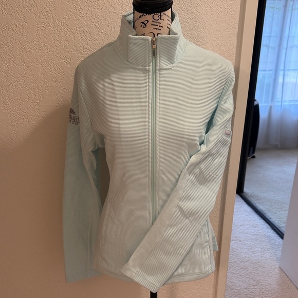 Straight Down Jackets & Blazers - Straight Down Women's Mint Green Front Zip Athletic Jacket, Size L